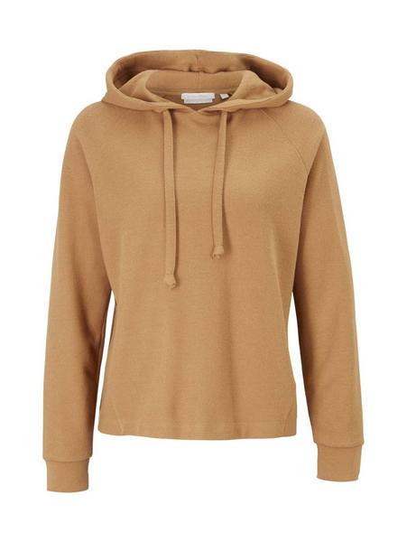brushed rib hoodie - 27474/soft camel