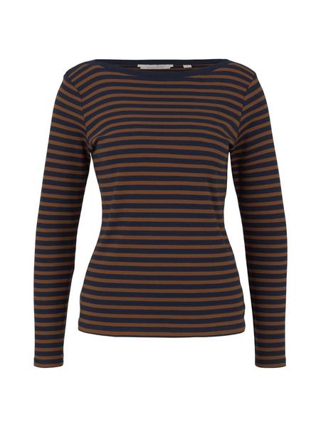 interlock with contrast neck - 27942/blue brown st