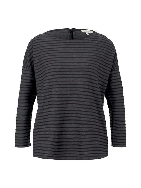 loose structured stripe tee - 28153/black structur