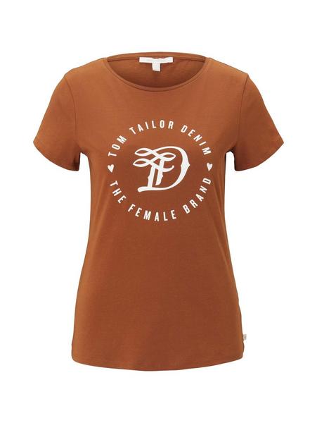 basic jersey print tee - 26680/amber brown