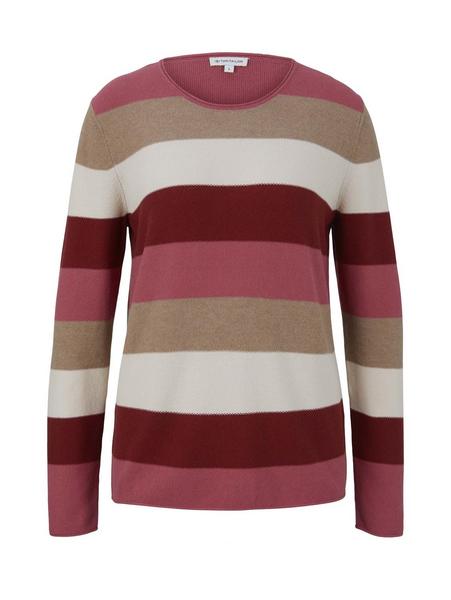 sweater with structure - 28150/pink block stripe