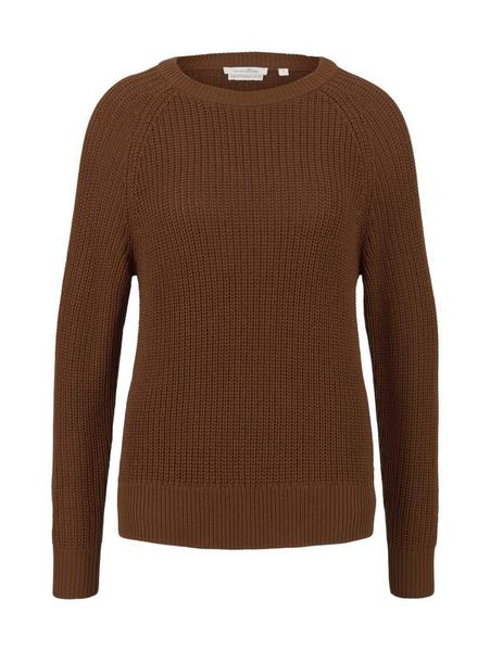 halfcardigan pullover - 26680/amber brown