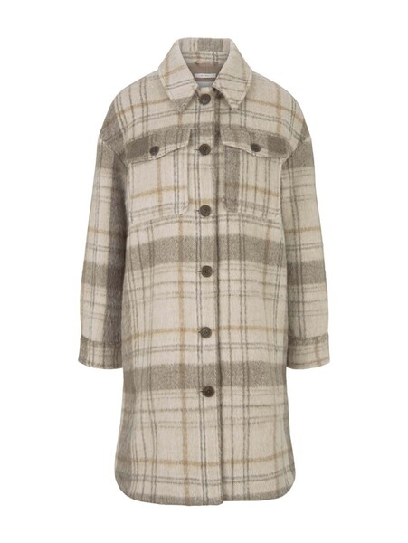 plaid long overshirt
