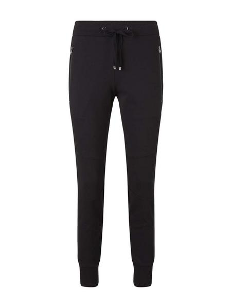 zipped  loose fit pants - 14482/deep black