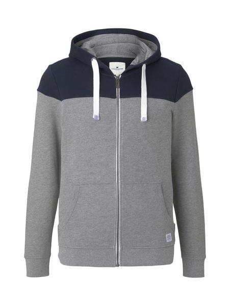 colorblock zipper jacket - 10695/Middle Grey M