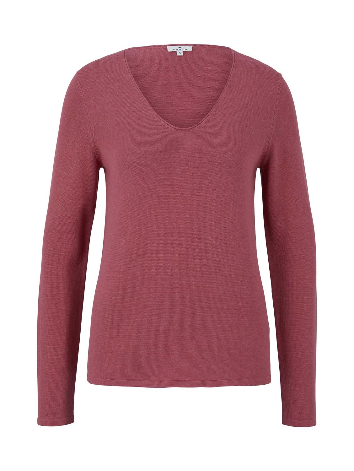 Sweater basic v-neck female
