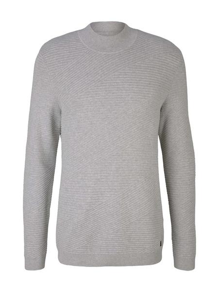 geometric structured sweater - 15398/Light Stone G