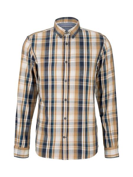 regular check shirt - 28406/cognac navy check