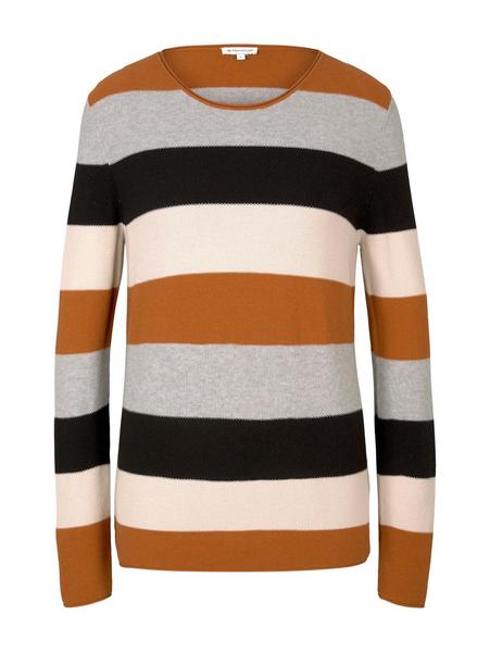 pullover structured stripes - 28357/brown colorblo