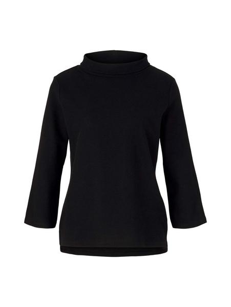 T-shirt rollneck structure - 14482/deep black