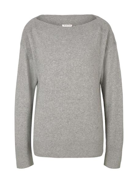 pullover boatneck - 11282/Silver Grey Melange