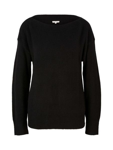 pullover boatneck - 14482/deep black