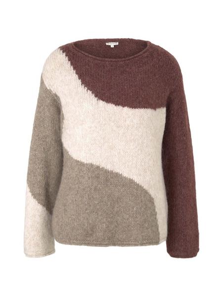 pullover chunky intarsia - 28715/black brown intar