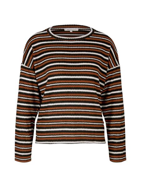 cosy ribbed longsleeve - 28579/amber brown black s