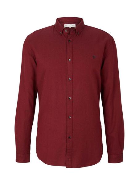 grindle herringbone shirt - 28525/burned red grind