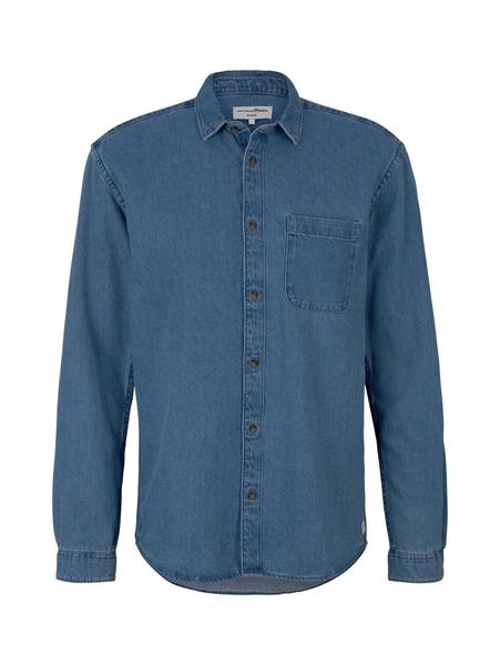 relaxed denim shirt - 10113/Clean Mid Stone Blue D