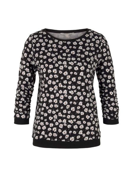 printed basic sweat - 28576/black flower print