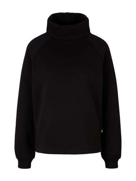 raglan sweat with funnel neck - 14482/deep black