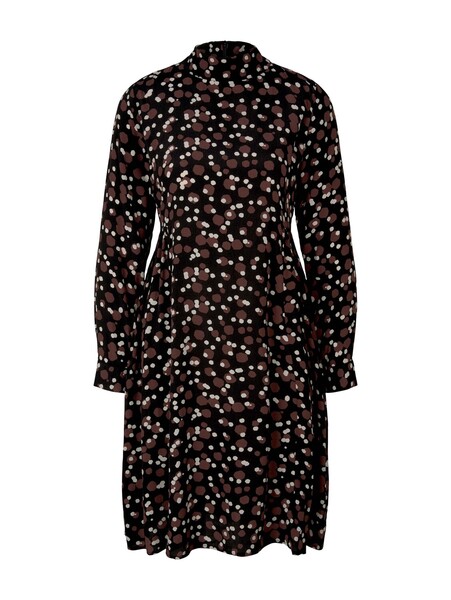 dress printed - 28381/black large dot design