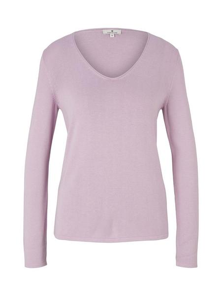 sweater basic v-neck - 28804/iris flower