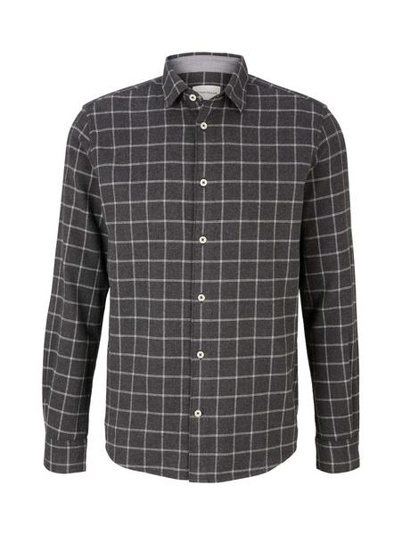 regular dressed check shirt - 28439/black melange