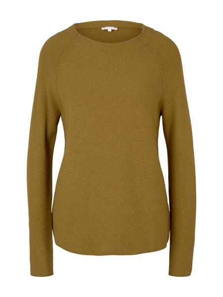 pullover with structure mix - 28143/khaki olive me