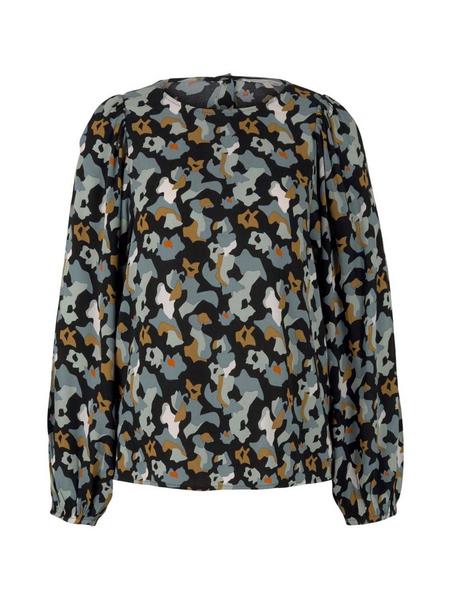 blouse with back placket - 28340/abstract print