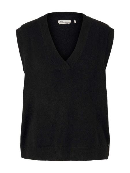 knitted vest - 14482/deep black