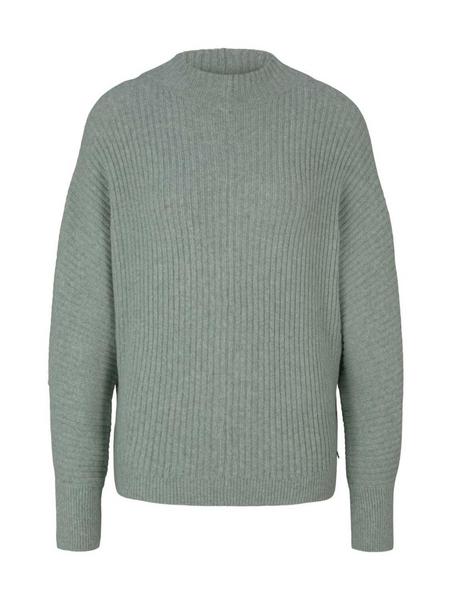 mock neck batwing pullover - 27832/soft greyish gr