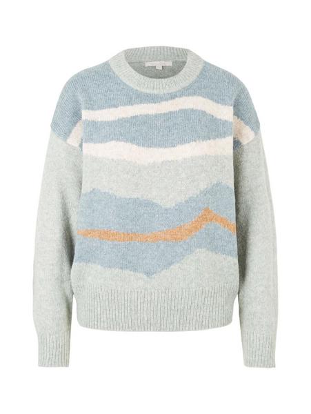 irregular stripe pullover - 28395/abstract mint ar