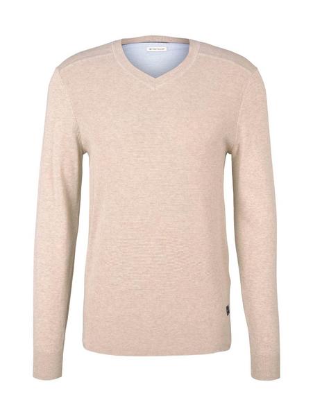 light structured sweater - 11831/Soft Sand Beige M