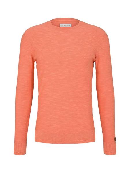 washed knit pullover - 11834/soft peach orange