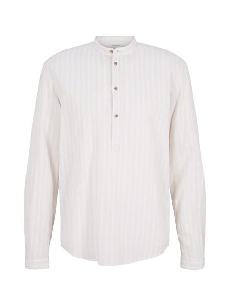 cotton linen shirtjacket - 28961/beige herringbone