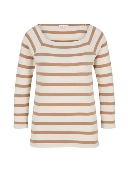 T-shirt caree stripe - 29455/sepia light cashew st