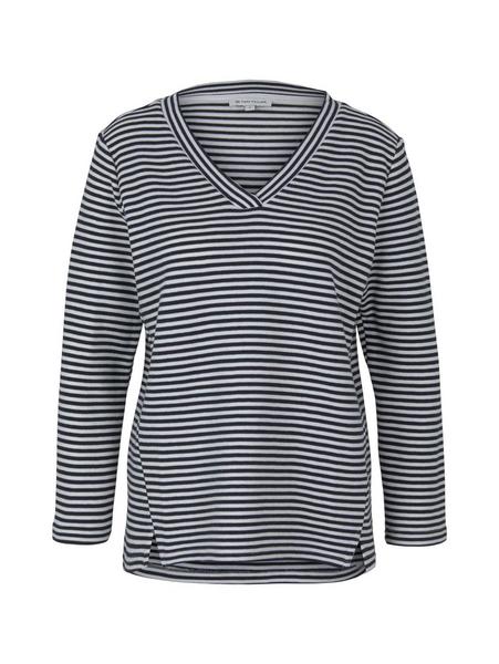 Sweatshirt V-neck - 29220/navy stripes