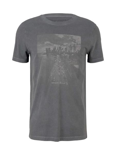 printed garment dyed t-shirt - 15180/Quiet Mid Gre