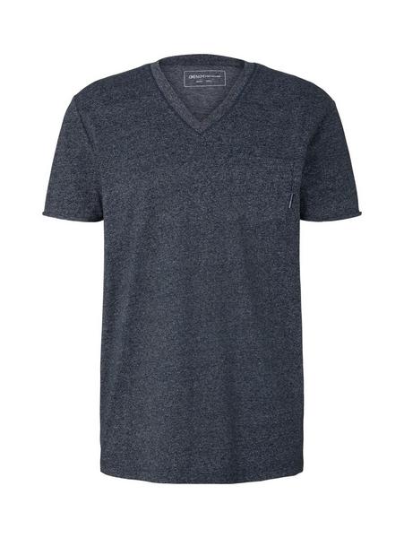 v-neck t-shirt with pocket - 13684/Sky Captain Blu