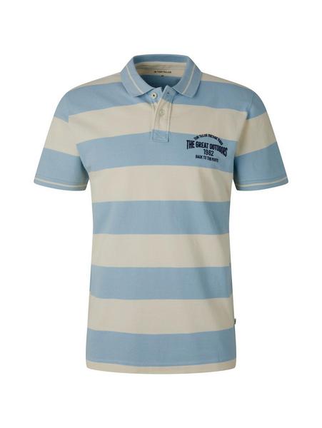 striped polo with embro - 29291/calm blue yarn dye