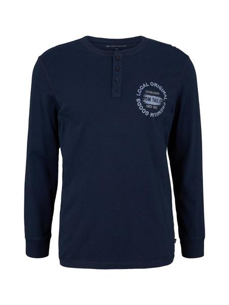 overdyed henley longsleeve - 10668/Sky Captain Blu