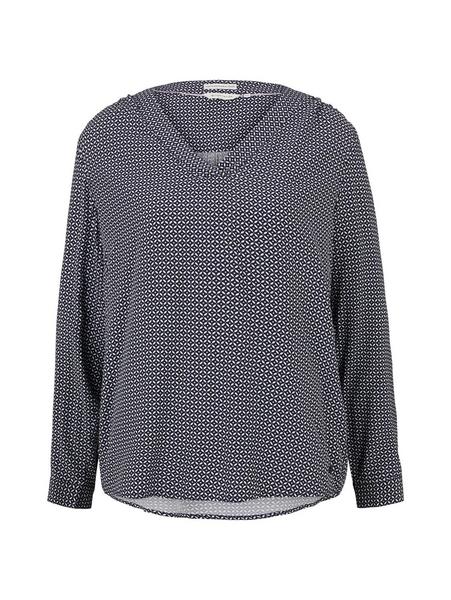 blouse printed - 26428/navy geometrical design