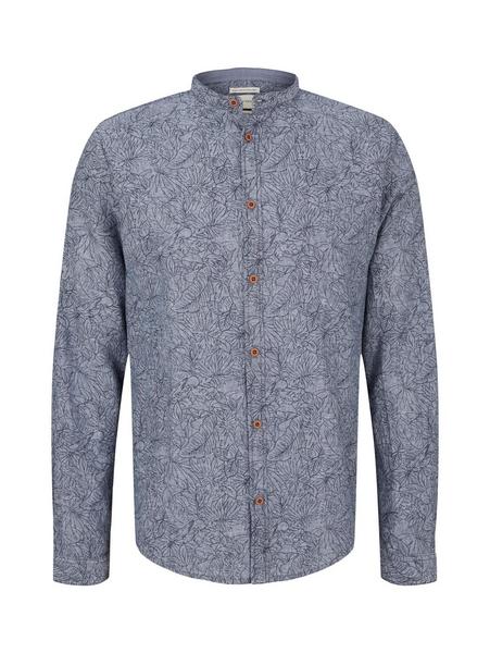 regular printed linen shirt - 29234/navy outline l