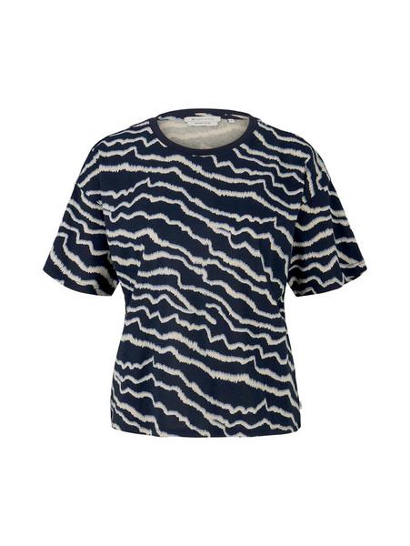 boxy print tee - 28945/navy structure print