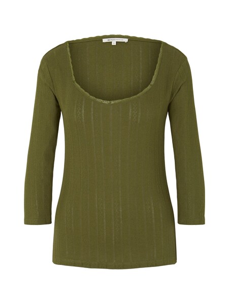 pointelle tee with lace - 22694/cypress olive