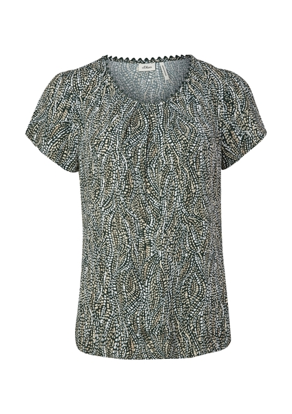 Bluse kurzarm - 84B1/brown AOP