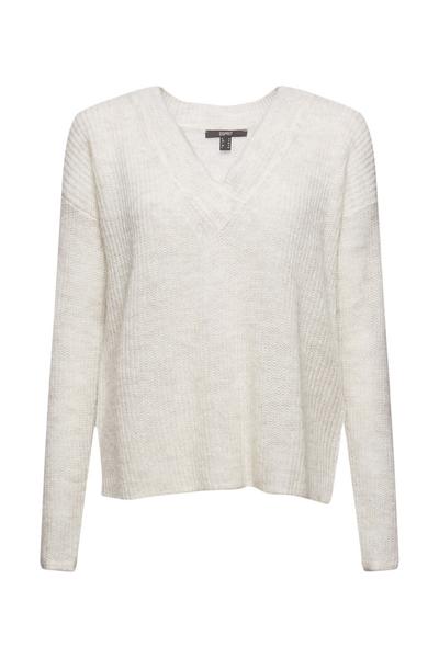 Mit Alpaka: Pullover mit V-Ausschnitt