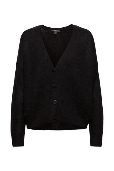 Mit Wolle/Alpaka: Cardigan aus Rippstrick
