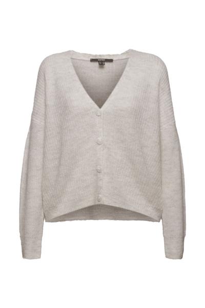 Mit Wolle/Alpaka: Cardigan aus Rippstrick