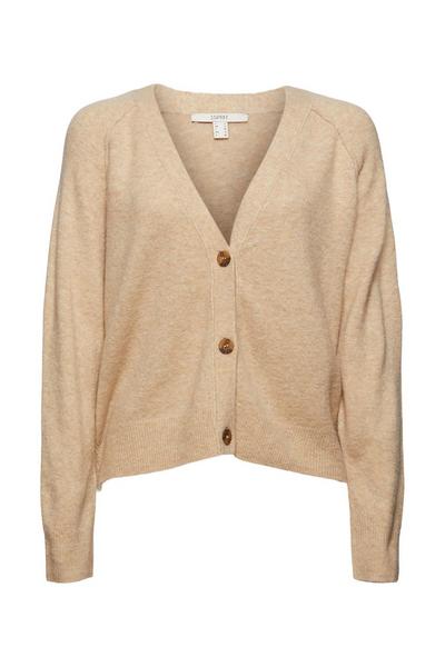 Mit Wolle: V-Neck Cardigan