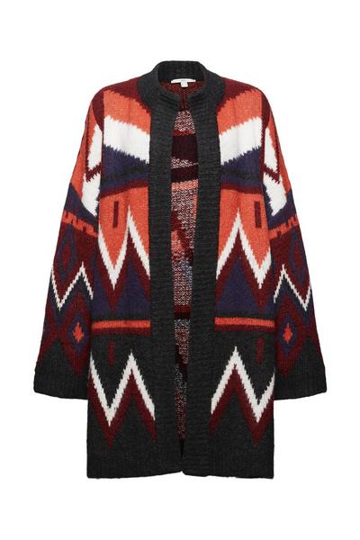 jacquard cardig - C623/GARNET RED 4