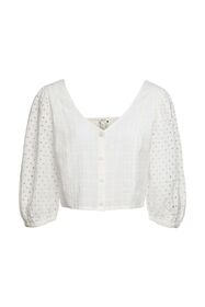 Cropped Shirt mit Lochstickerei